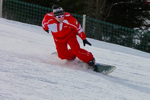 Cours de snowboard dans les Vosges